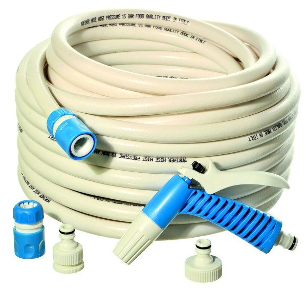 Hose Cleaning Set 15 m, Hose with Nozzle and Connectors